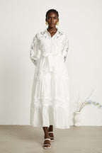 Éléonore dantel midi elbise