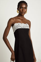 Géraldine dantel midi elbise