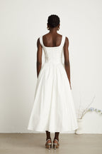 Sadie pileli korse maksi elbise