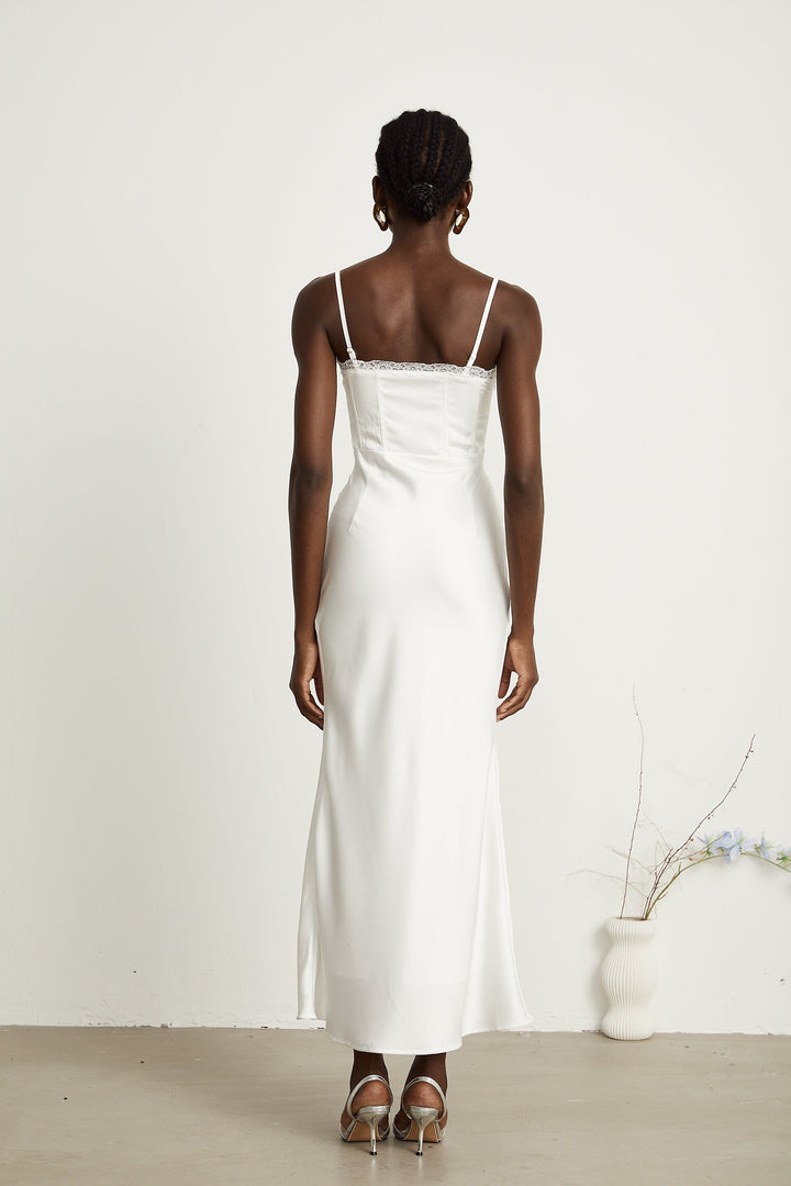 Armelle dantel midi elbise