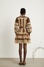 Léonor leopar mini elbise