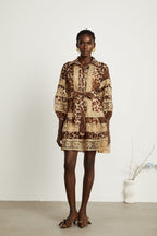 Léonor leopar mini elbise