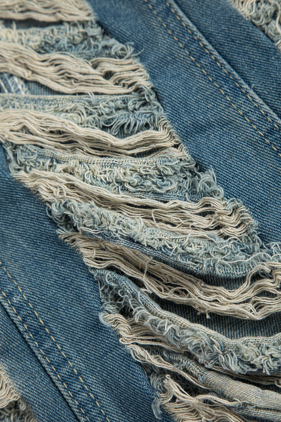 Straplez Denim mini Elbise