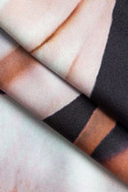 Soyut Çiçek Desenli Uzun Kollu Üst ve Midi Etek Takımı