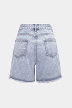 Denim Yüksek Bel Şort