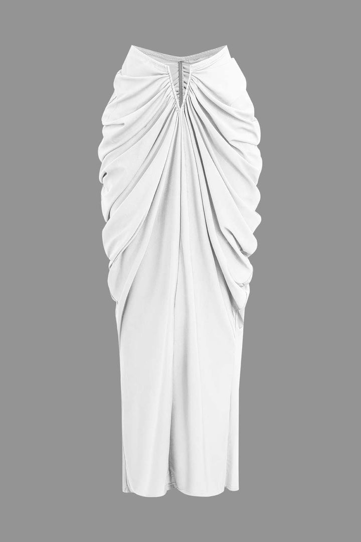 V Yaka Üst ve V Kesim Etek Takımı