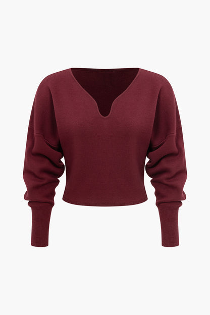 Basic Düz Örgü Uzun Kollu top