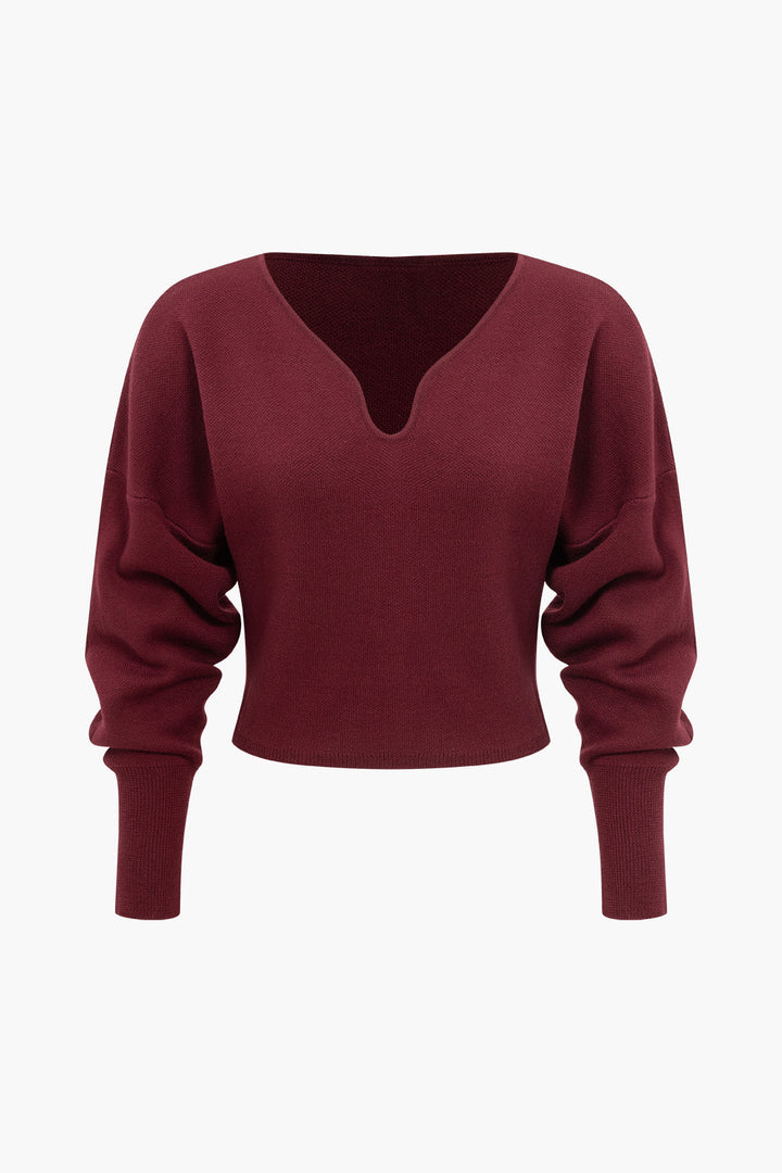 Basic Düz Örgü Uzun Kollu top