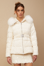 Madeleine beyaz mont