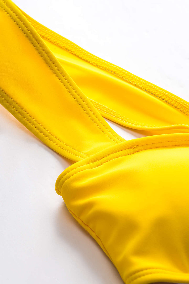 Metalik Yıldız Dekorlu Kıvrımlı Bikini Takımı