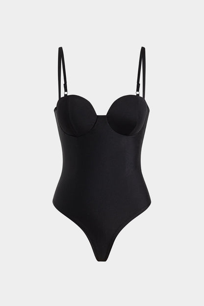 Düz Renk Bustiyer Askılı Bodysuit