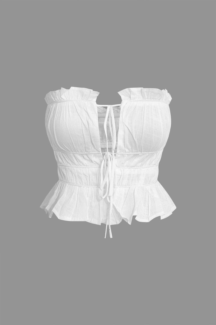 Vera Straplez Fırfırlı top