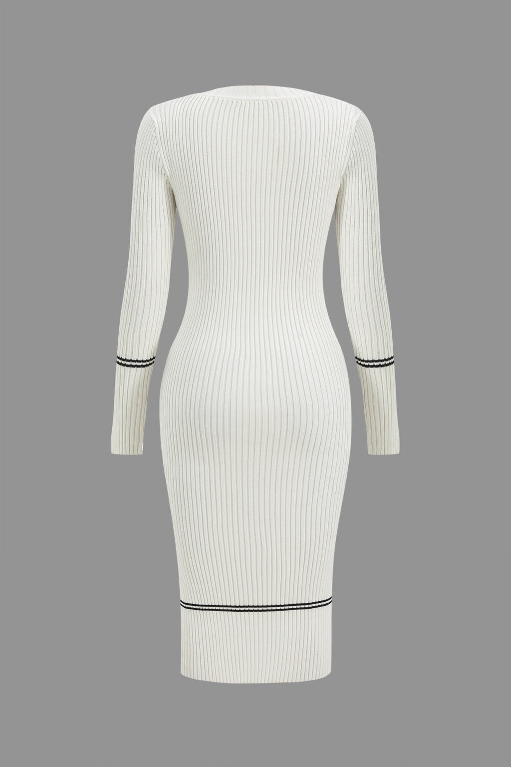 Düğmeli Örgü Bağlamalı Cep Kazak midi Elbise