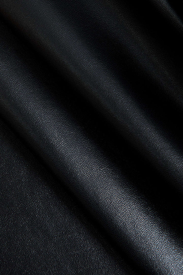 Deri Kürk Patchwork düğmeli Mont