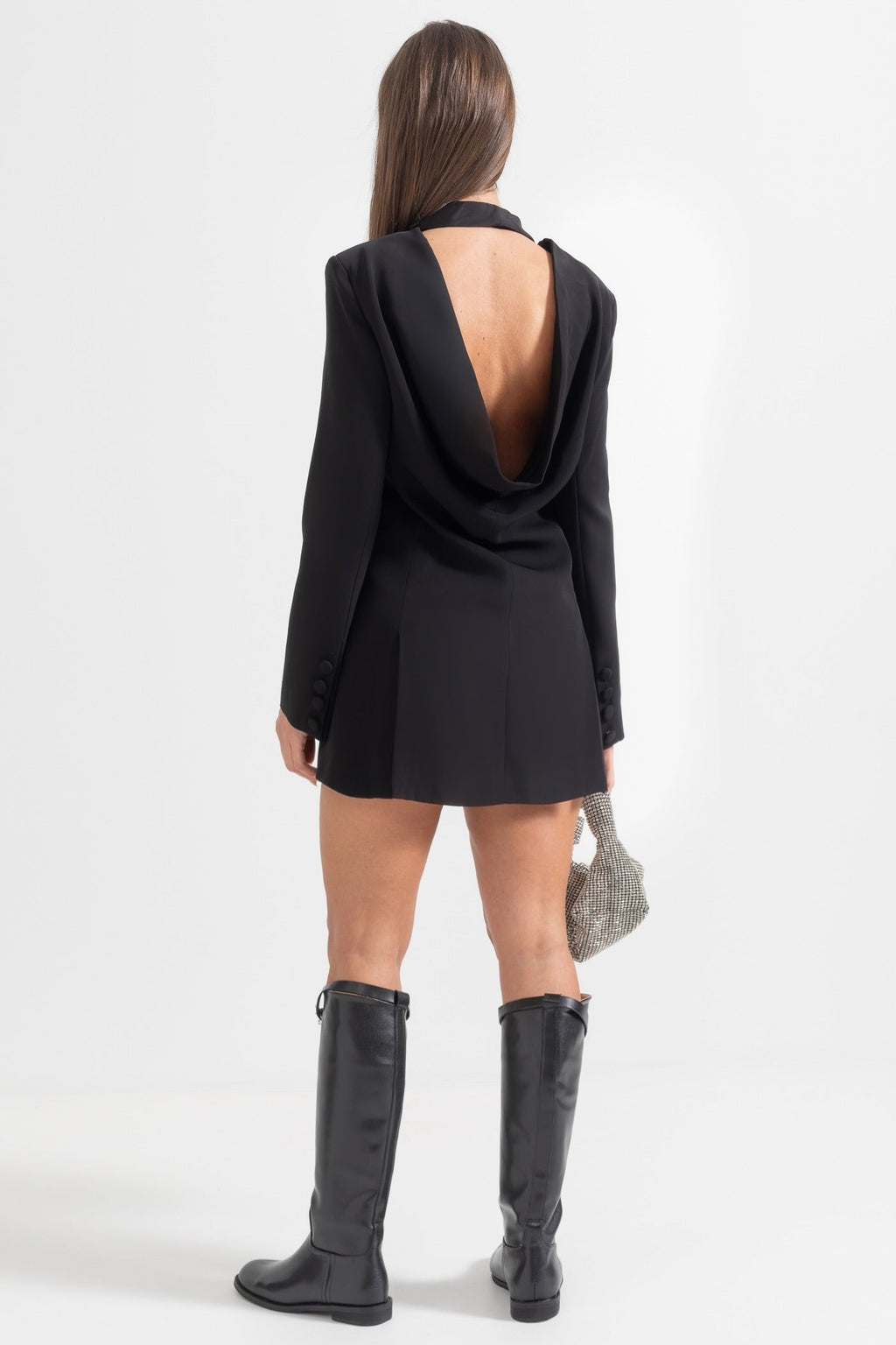 açık sırt detaylı blazer ceket