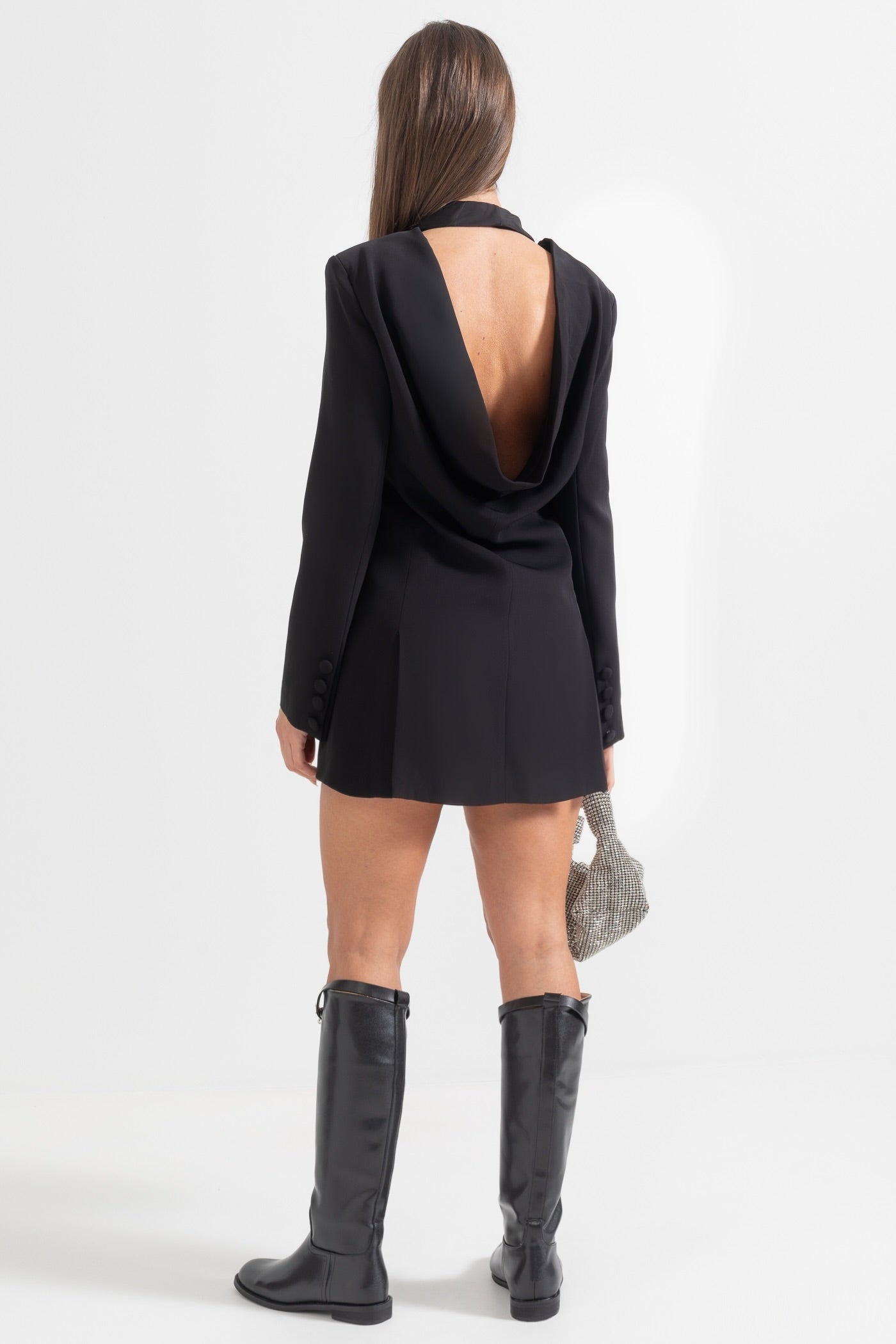 açık sırt detaylı blazer ceket
