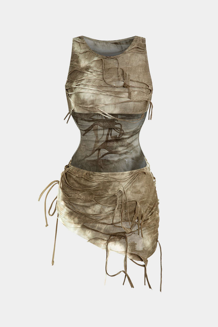 Halter Yaka Bikini ve Mayo Eteği Pareo Takım