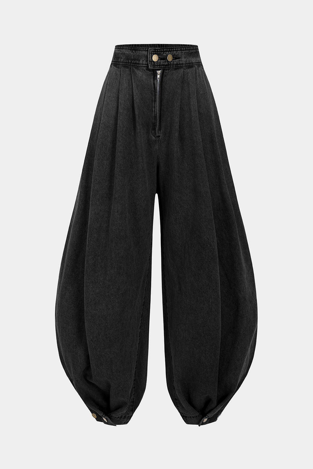 Yüksek bel lastikli Denim Barrel Kot