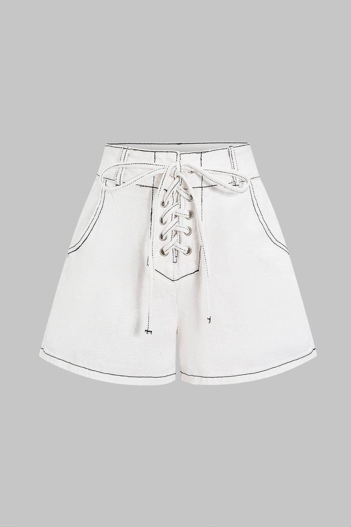 Denim Düz Şort