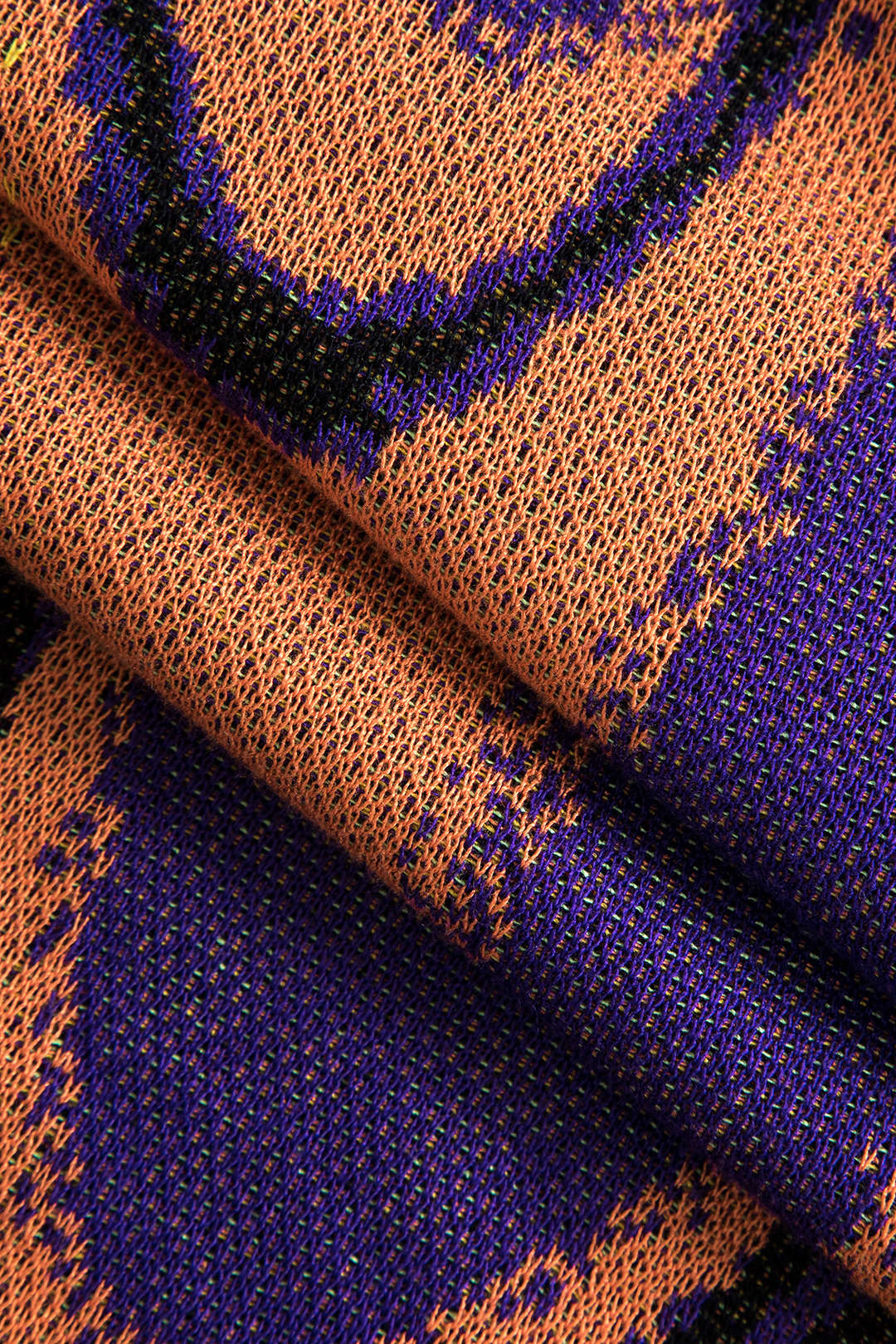 Kontrast Desenli Örgü Fermuarlı Arka maksi Elbise