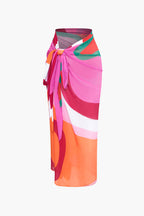 Kontrast Tek Omuzlu Body ve Mayo Eteği Pareo Takım