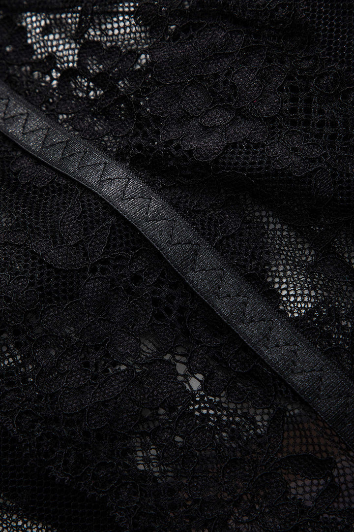 Dantel Sırt Açık Bustiyer Korsaj Askılı Bodysuit