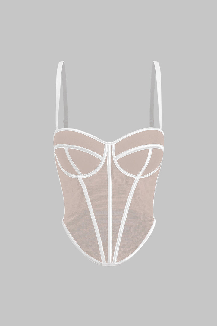 File Elbise Düğmeli Korse Bel Askılı Üst