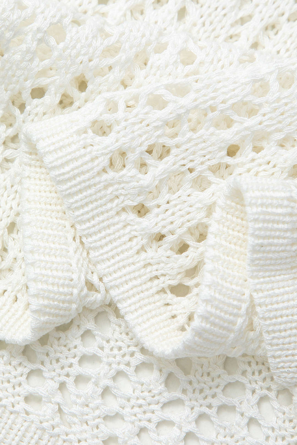 V Yaka Tığ İşi Açık Örgü Uzun Kollu maksi Elbise