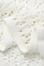 V Yaka Tığ İşi Açık Örgü Uzun Kollu maksi Elbise