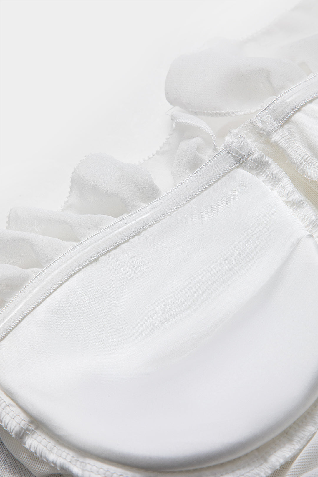 Şifon Saten Fırfırlı Korse Tüp Üst