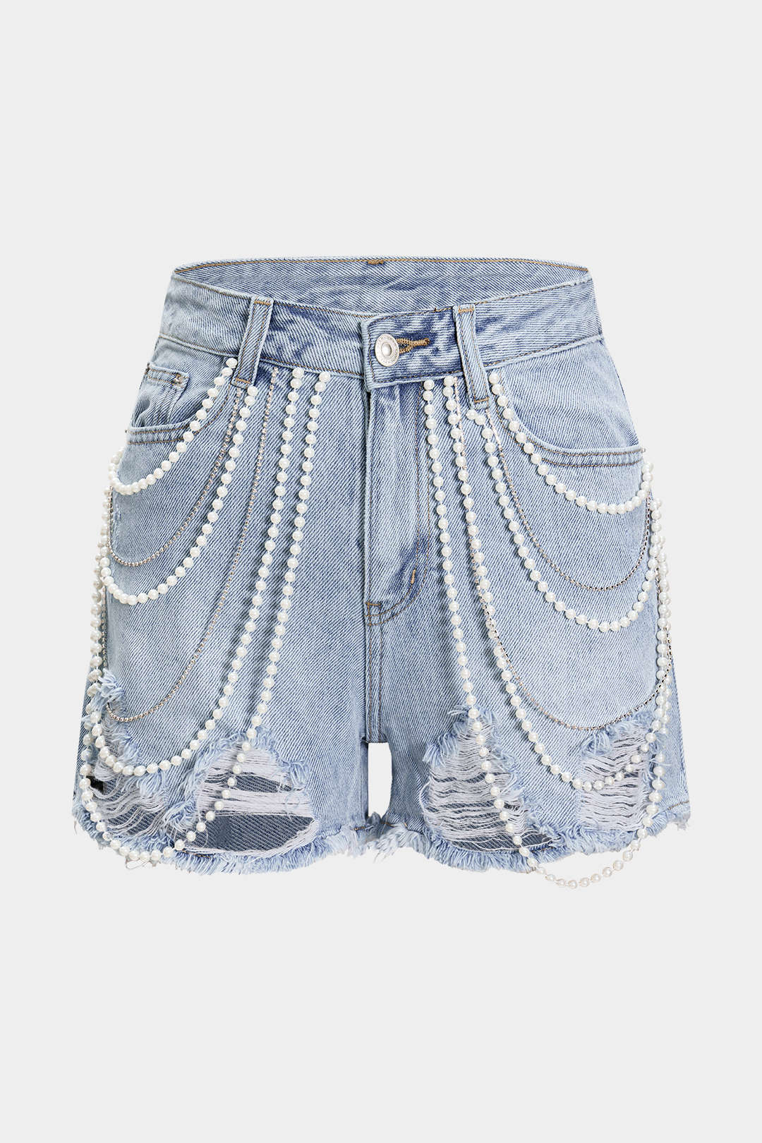 Denim Yüksek Bel Şort