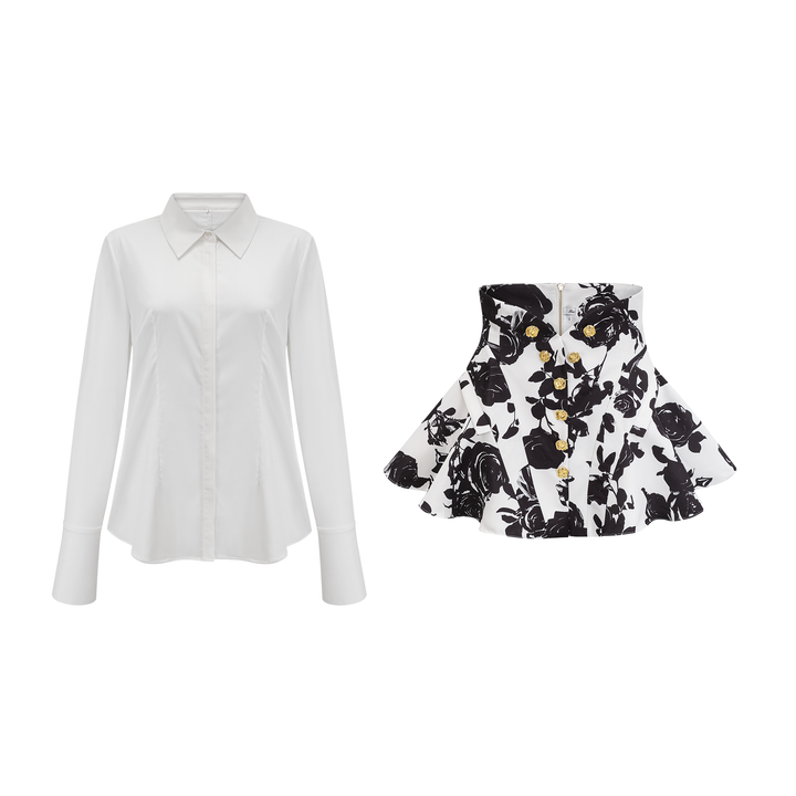 Léonor gömlek ve etek takım