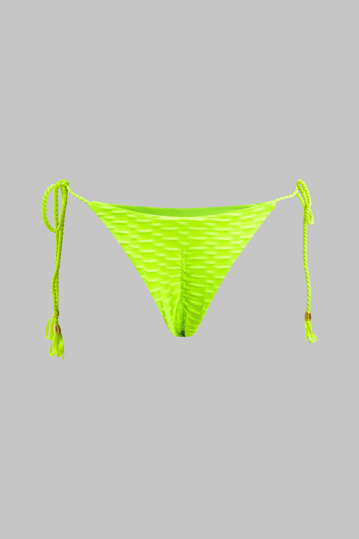 Metalik Saçaklı Kıvrımlı Bağlamalı Bikini Takımı