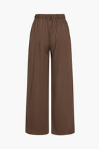 Basic Katı Dantelli Geniş Paça Pantolon