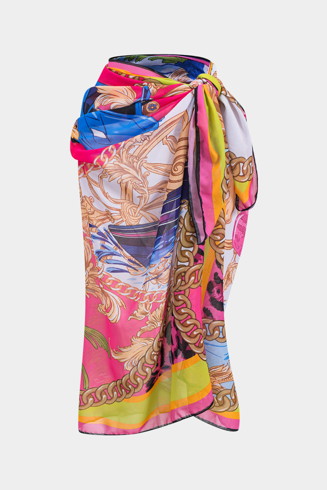 Tropikal Karın Kontrolü Mayo ve Mayo Eteği Pareo Takım