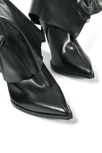 Deri Sivri Uçlu Diz Boyu Çizme