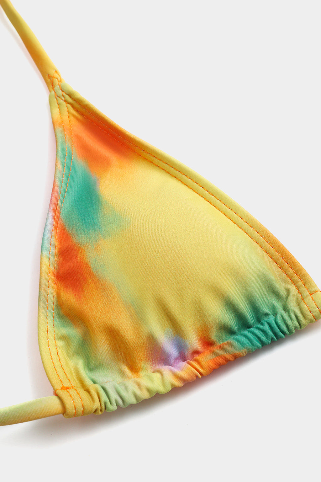 Kontrast Metal Büzgülü Boncuk Detaylı Bağlamalı Bikini Takımı