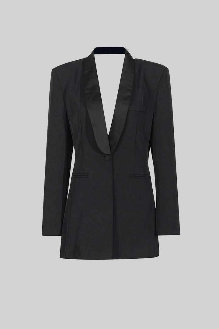 açık sırt detaylı blazer ceket