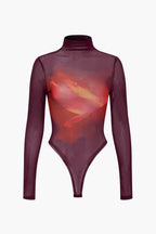 Ombre Desenli File Uzun Kollu Body