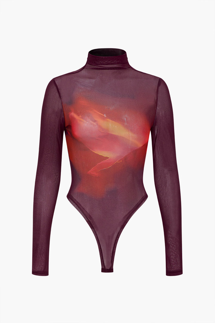 Ombre Desenli File Uzun Kollu Body
