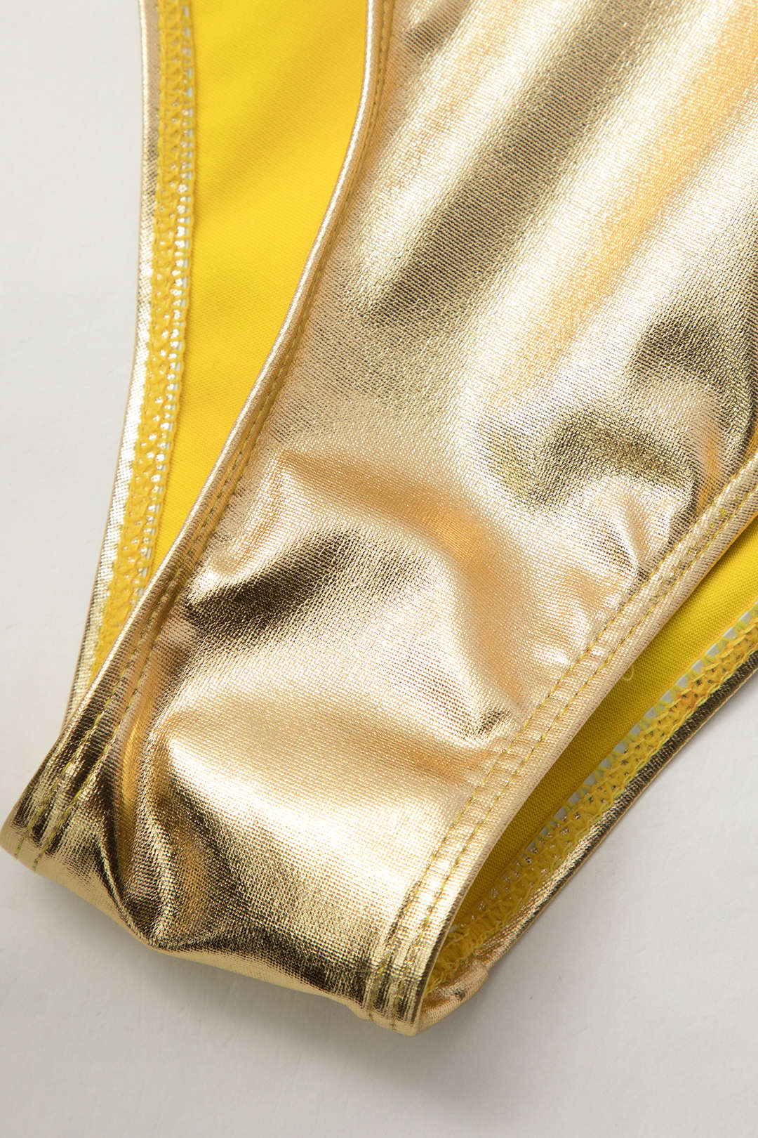 Tummy Control Metalik Yuvarlak Yaka Tek Parça Mayo