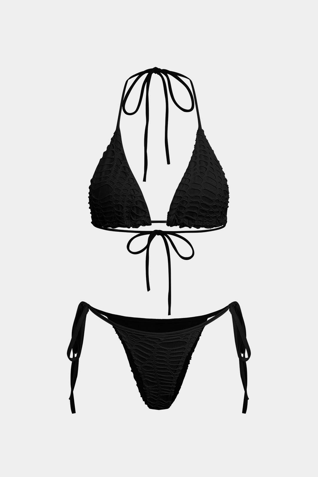 Halter Yaka Bikini ve Mayo Eteği Pareo Takımı