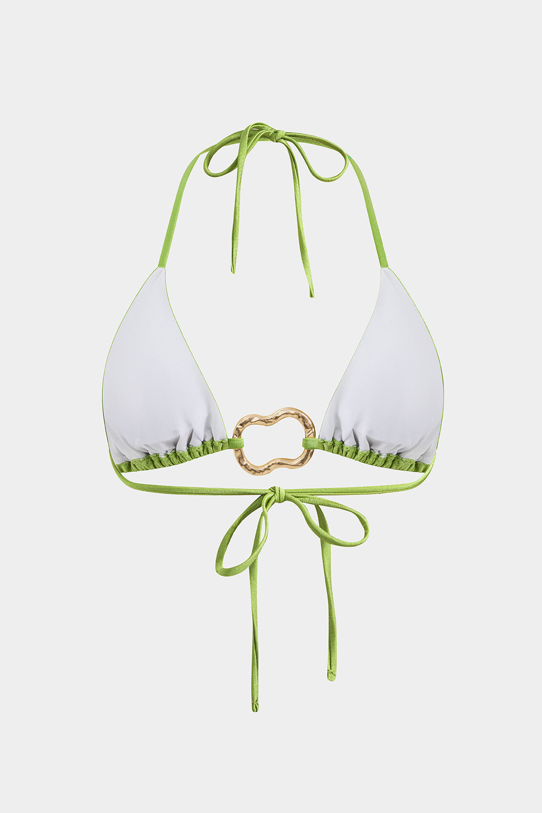 Metalik Büzgülü Bağlamalı Sırt Dekolteli Bikini Takımı