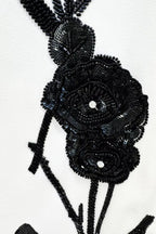 Çiçek İşlemeli Mini Elbise