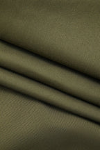 Katı Düğme Uzun Kollu Midi Elbise