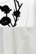 Çiçek İşlemeli Mini Elbise