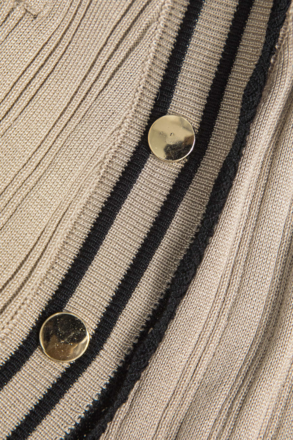 Renk Bloklu Desenli Örgü Düğmeli Metalik Cepli maksi Elbise