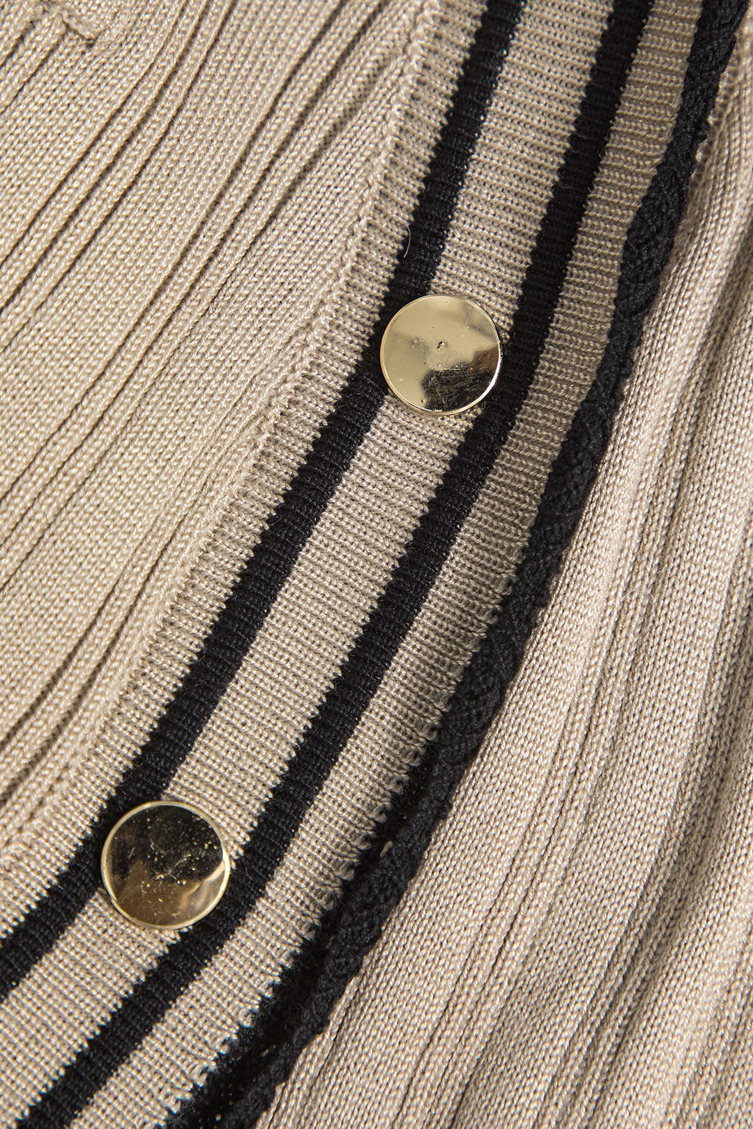 Renk Bloklu Desenli Örgü Düğmeli Metalik Cepli maksi Elbise