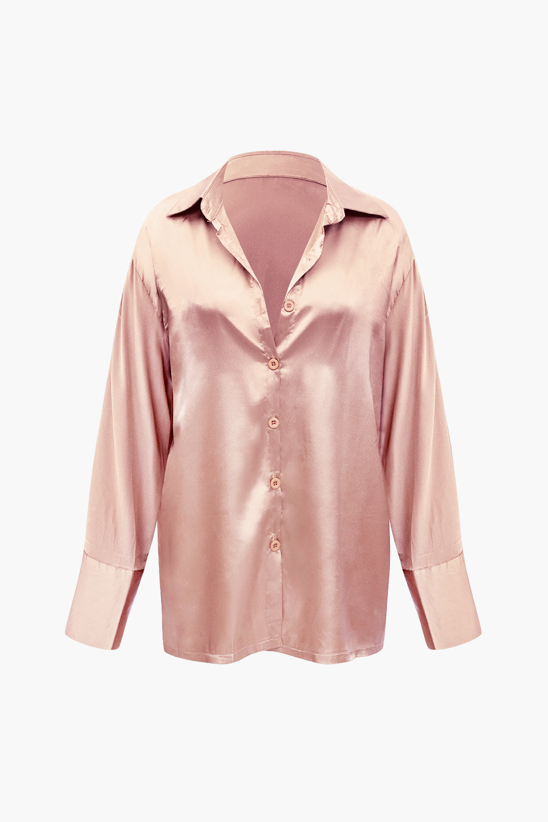 Saphire Saten Düğmeli Gömlek ve Pantolon Takım