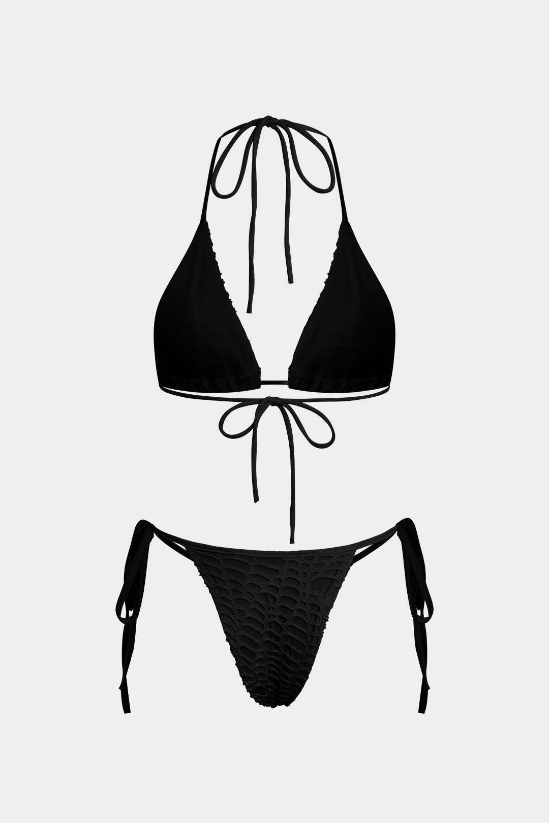 Halter Yaka Bikini ve Mayo Eteği Pareo Takımı